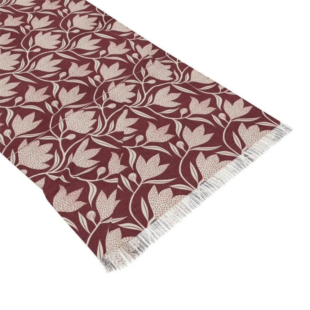 NWT Porter Anna- Crimson & Cream Women's Scarf in Magnolia